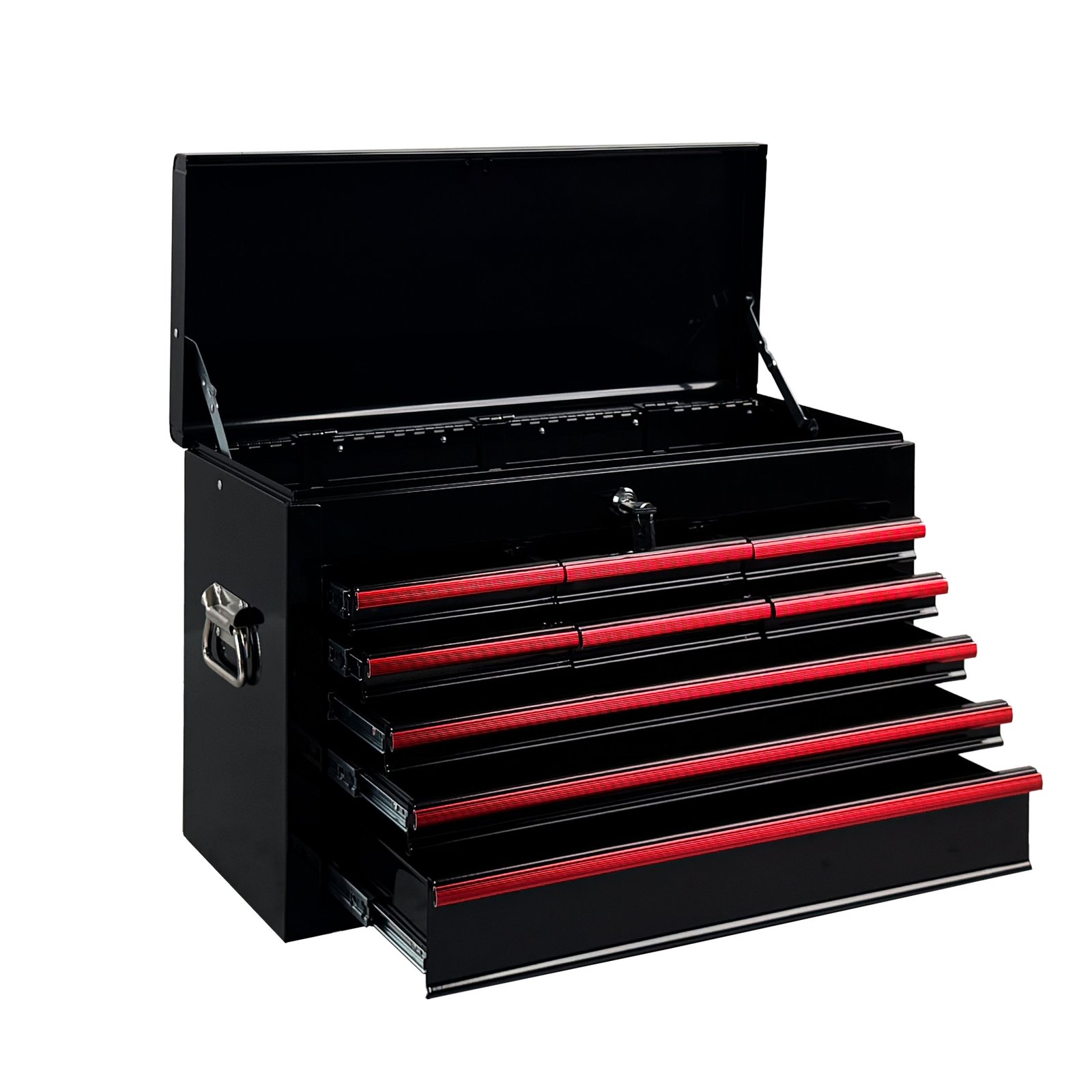 Heavy Duty Metal Tool Box, 24-inch, Portable Metal Tool Box with 9 Drawers, Small Tool Chest with EVA Liners, Ball Bearing Slide Drawers Locking & Powder Coated Finish, Multi-Function Tool Organizer - Image 2