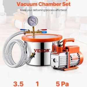 1.5 Gallon Vacuum Chamber 3.5CFM Single Stage Degassing Chamber Kit - Image 4