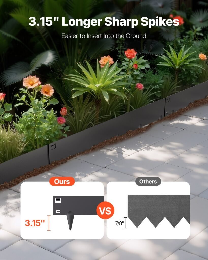 Steel Landscape Edging 5 Packs 39 X 3in Rust-Resistant Garden Edging Border