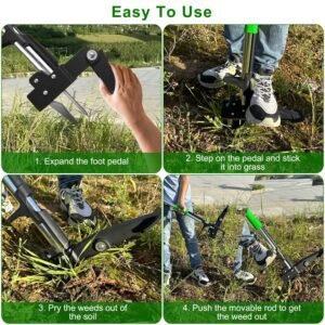 1Pc Aluminum Weed Puller Stand Up Weeder Without Bending Kneeling Manual Weed Remover Tool With 4 Claws For Lawn Yard Garden Patio - Image 9