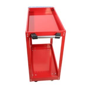 Tool Cart On Wheels, Heavy Duty Steel Utility Cart W-Lockable Wheels, 400 LBS Capacity Industrial Service Cart For Garage, Warehouse, Workshop  Two-layer Bright Red - Image 6