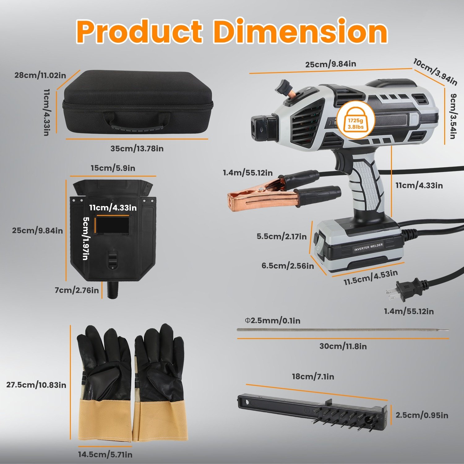 1Set 110V 120Amp Welding Machine 4600W Portable Welder Gun Hand Held Welding Machine Electric Stick Welder With 20 To 120Amp Output IGBT Inverter - Image 8