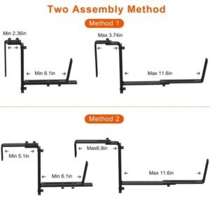 4Pcs Adjustable Planter Box Brackets Flower Box Holders Window Boxes Planters Hooks No Drill Railing Planter Mounts For Windowsills Garden Fences Balcony - Image 2