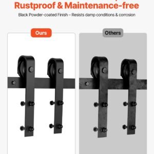 6FT Sliding Barn Door Hardware Kit For Single Sliding Barn Door Black - Image 6