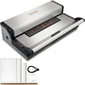 Vacuum Sealer Machine, 95Kpa 350W Powerful Dual Pump And Dual Sealing, Dry And Moist Food Storage, Automatic And Manual Air Sealing System With Built-in Cutter, With Seal Bag And External Hose - Image 1
