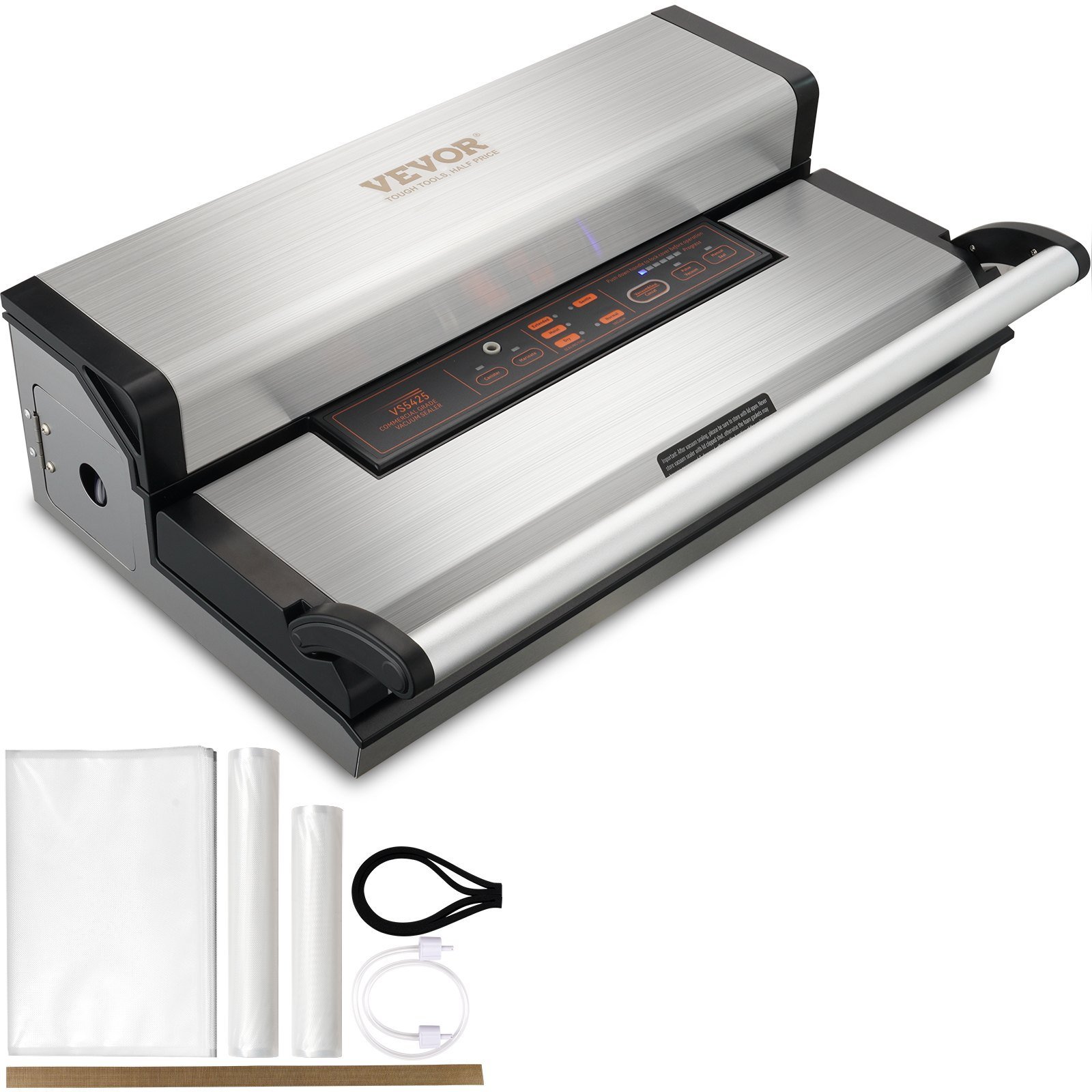 Vacuum Sealer Machine, 95Kpa 350W Powerful Dual Pump And Dual Sealing, Dry And Moist Food Storage, Automatic And Manual Air Sealing System With Built-in Cutter, With Seal Bag And External Hose - Image 1
