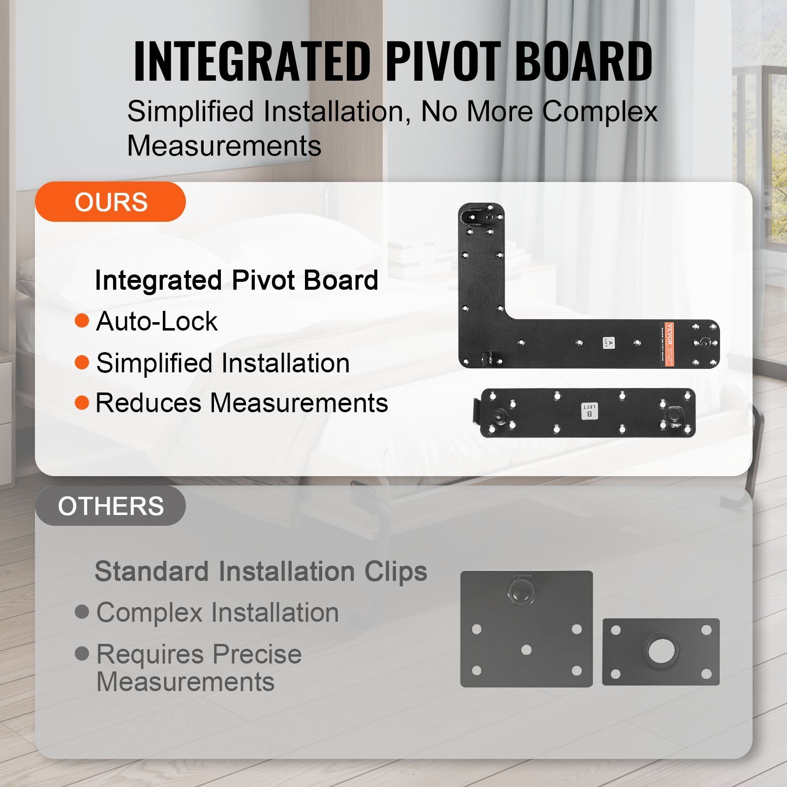 Murphy Bed Kit Full Size Vertical Deluxe DIY Wall Bed Hardware Folding - Image 5