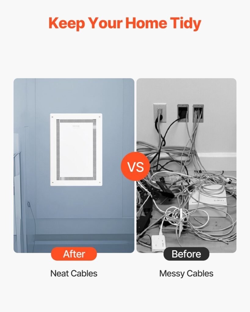 Structured Media Enclosure 20 In Recessed In-Wall TV Media Box With Cover