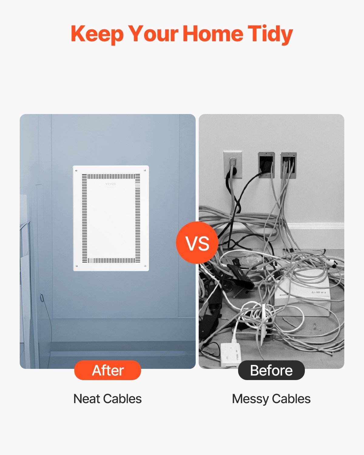 Structured Media Enclosure 20 In Recessed In-Wall TV Media Box With Cover - Image 3