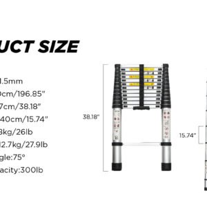 Aluminum Telescoping Ladder For Outdoor Work - Image 2