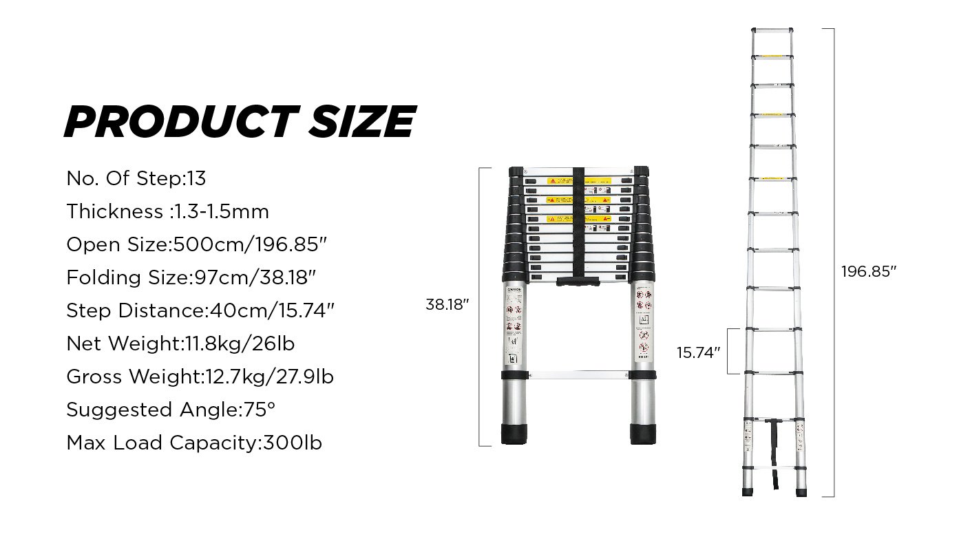 Aluminum Telescoping Ladder For Outdoor Work - Image 2