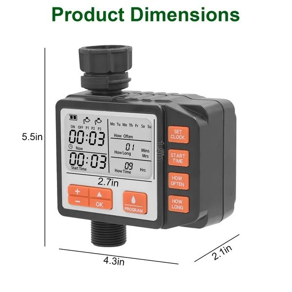 Sprinkler Timer With 3 Watering Programs Manual Mode Automatic