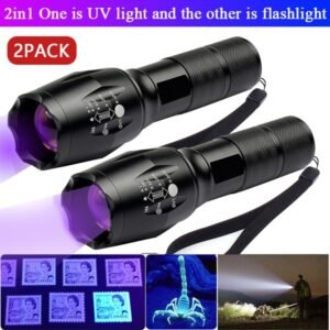 (2 Pack) 2 IN 1 LED Flashlight UV + White Zoomable LED Flashlight Detection Lamp(TK/TMEU For Self-pickup) - Image 3