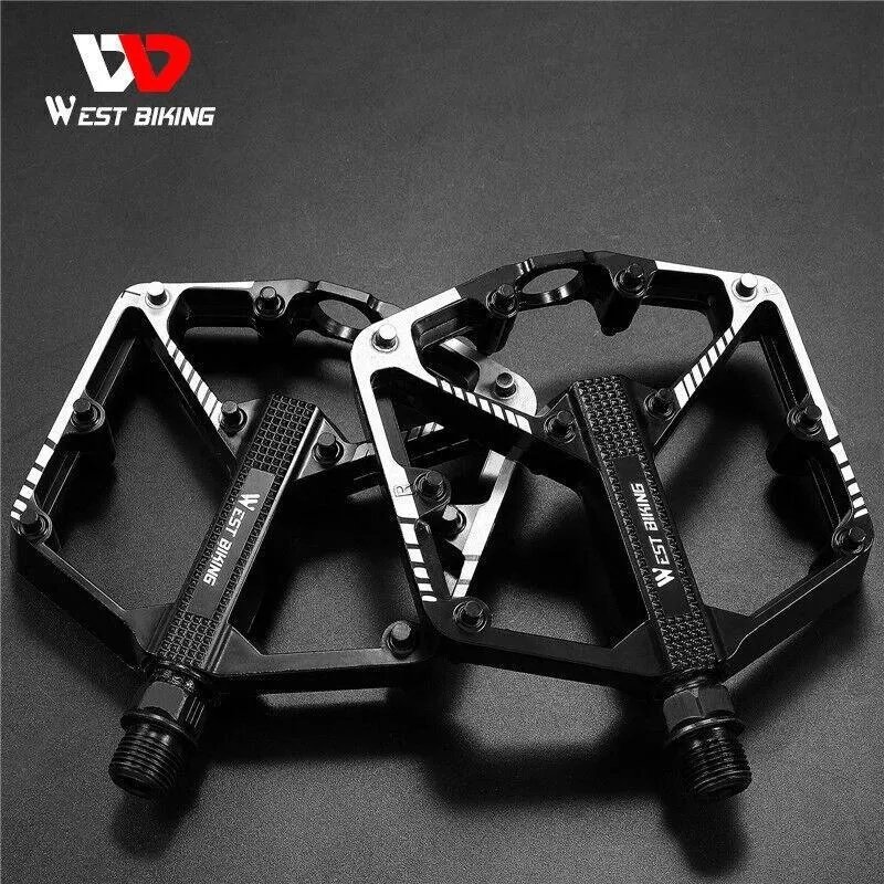 Bicycle Pedals DU Bearing Aluminum MTB Bicycle Pedals Black 9/16 Inch