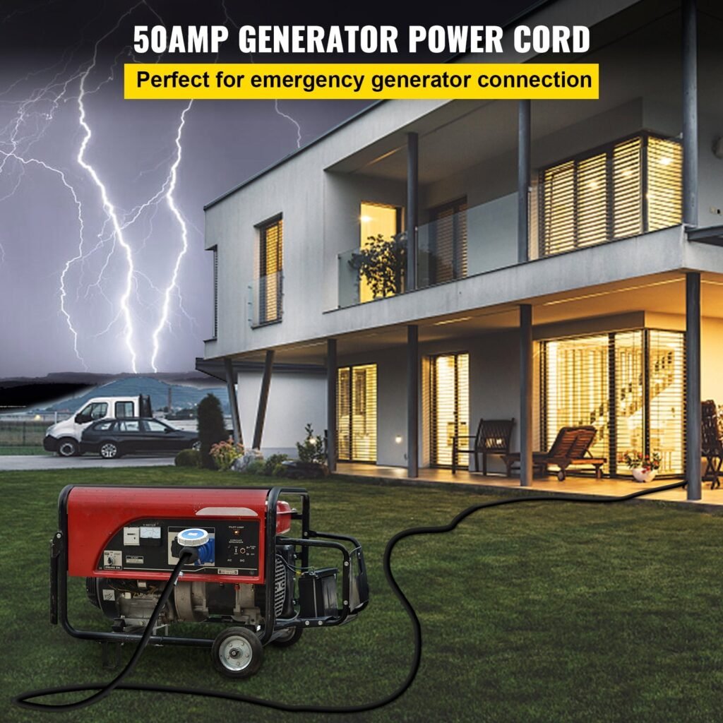 25Ft 50 Amp RV Extension Cord Durable Premium Power Cord RV 26.5mm Wire Diameter Extension Cord Copper Wire RV Cord Power Supply Cable For Trailer Motorhome Camper With Handles