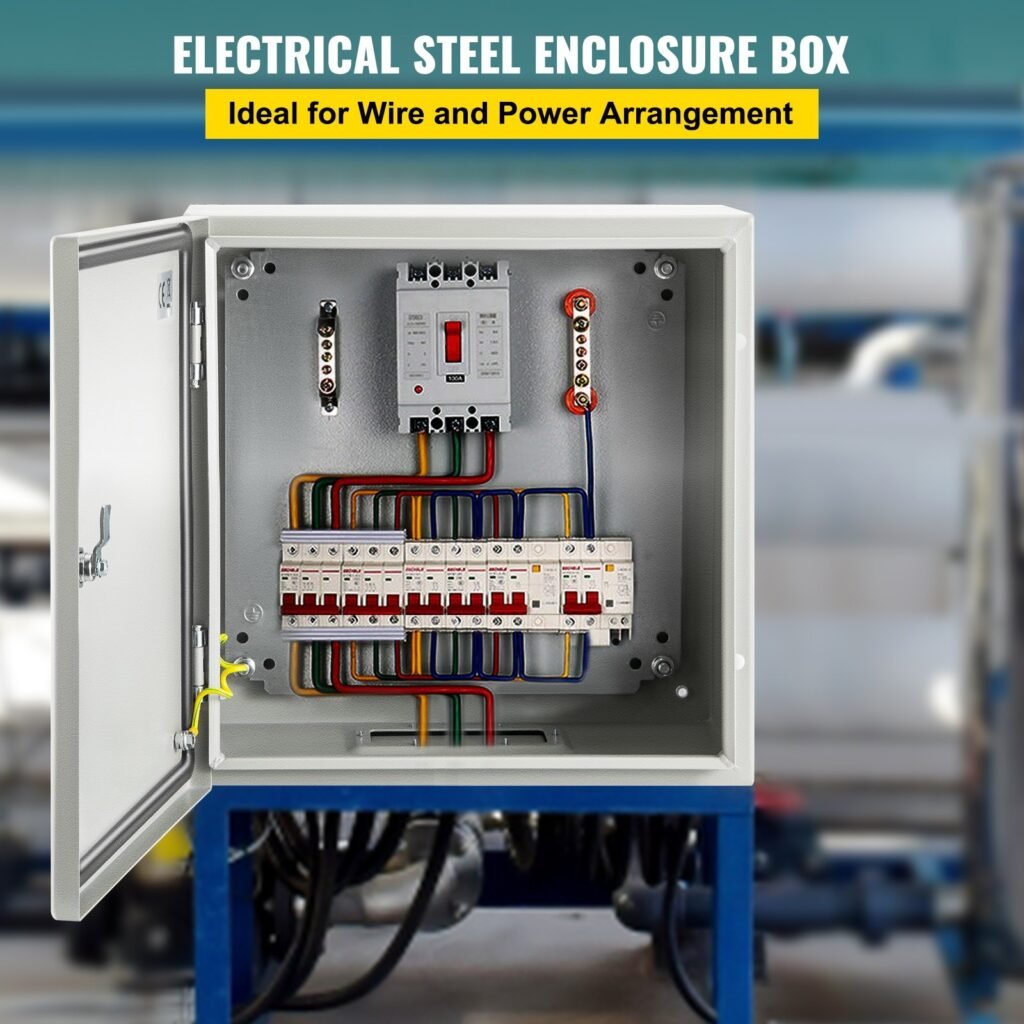 NEMA Steel Enclosure, 20 X 20 X 6'' NEMA 4X Steel Electrical Box, IP66 Waterproof & Dustproof, Outdoor/Indoor Electrical Junction Box, With Mounting Plate