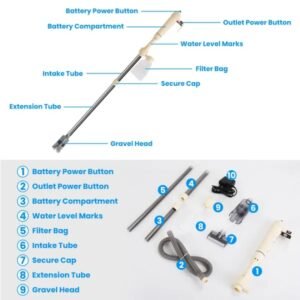 Multi Functional Electric Aquarium Gravel Cleaner Kit - Image 4