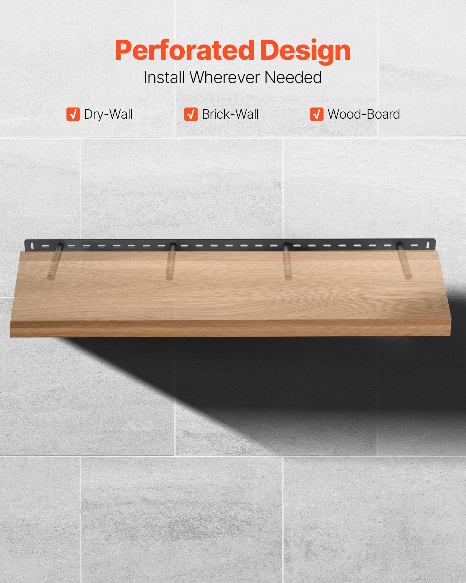 1 Pack Shelf Bracket 43 Inch / 1092.2 Mm Heavy Duty Floating Shelf Bracket - Image 2