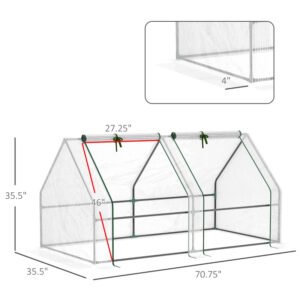 Portable Mini Greenhouse, Outdoor Garden With Large Zipper Doors And Water UV PE Cover - Image 1