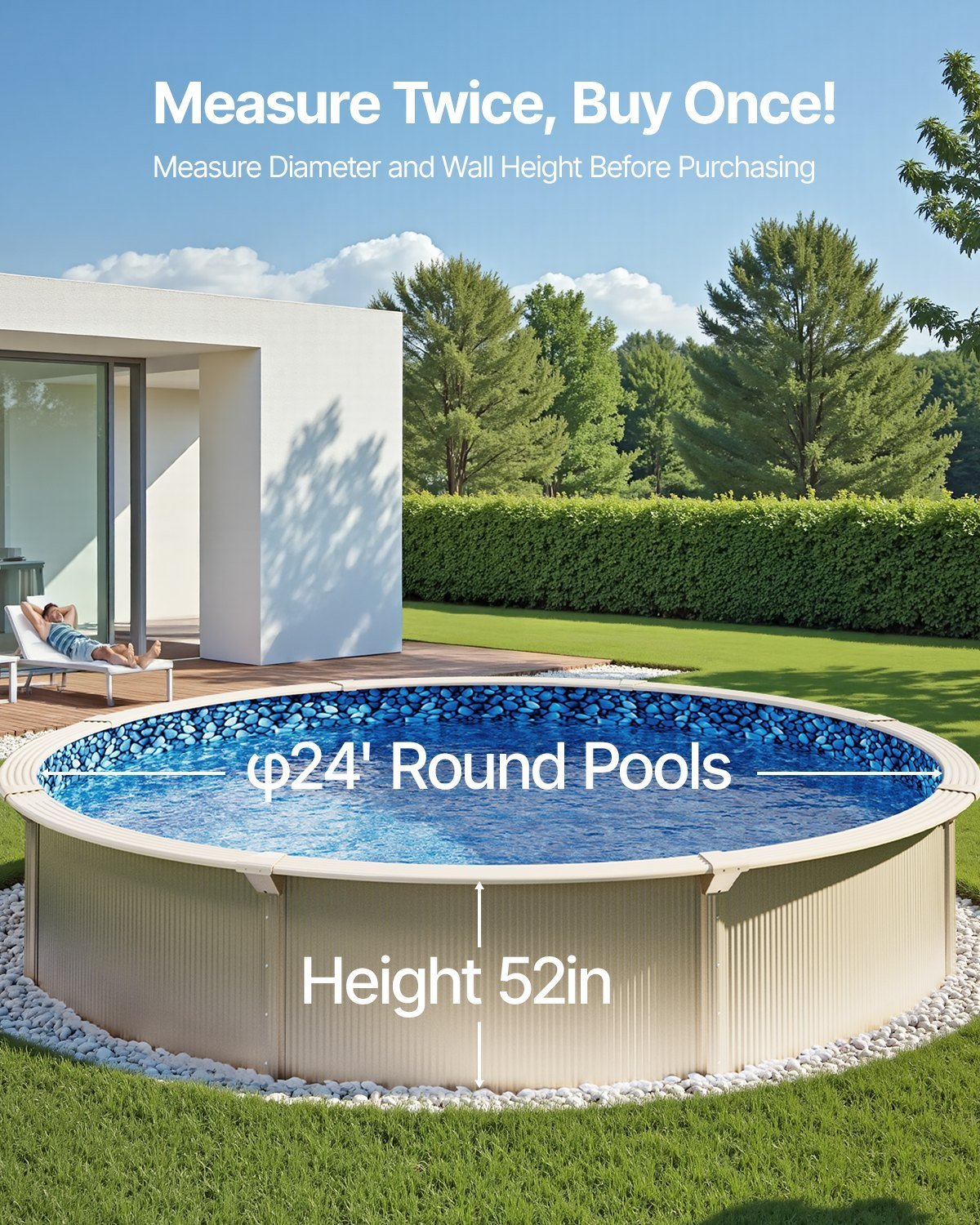 Round Pool Liner 24ft Unibead Style Pool Liner 52in Wall Height Durable - Image 3