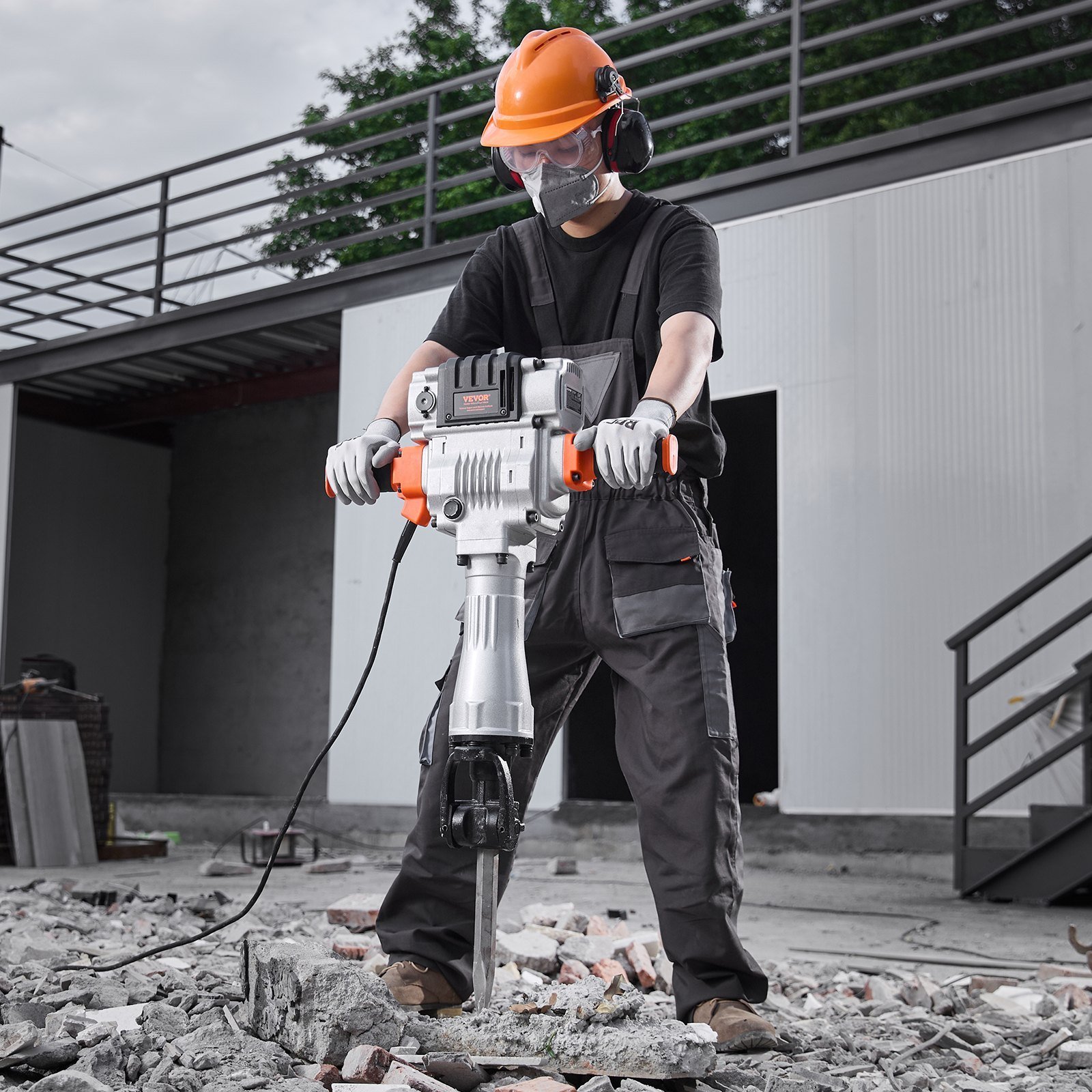 Demolition Jack Hammer Concrete Breaker 2100W Electric Hammer 2 Chisel Bit - Image 6