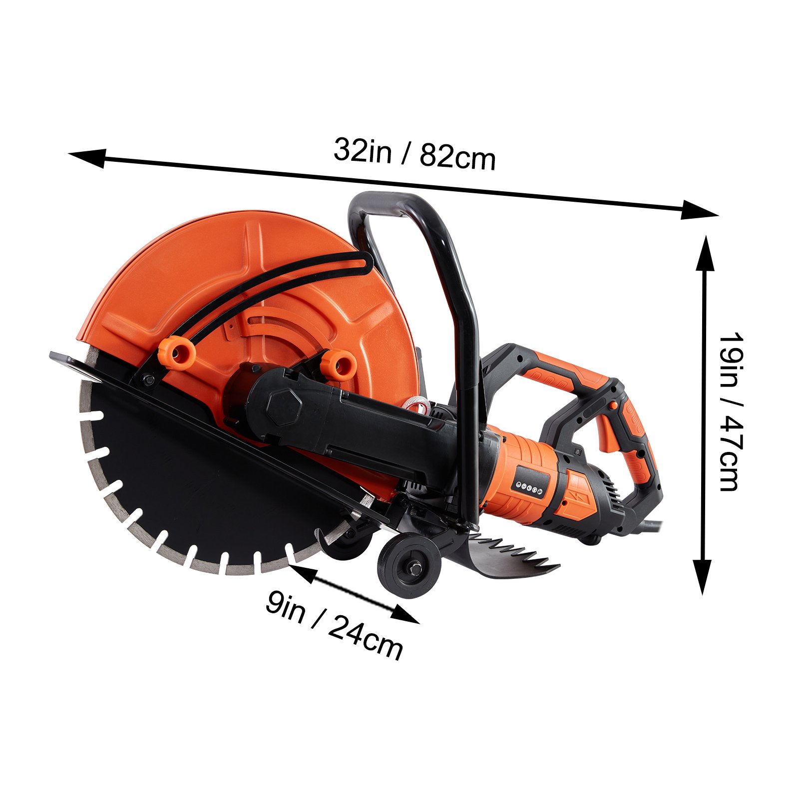 VEVOR Electric Concrete Saw, 16 In, 3200 W 15 A Motor Circular Saw Cutter With Max. 6 In Adjustable Cutting Depth, Wet Disk Saw Cutter Includes Water Line, Pump And Blade, For Stone, Brick - Image 6
