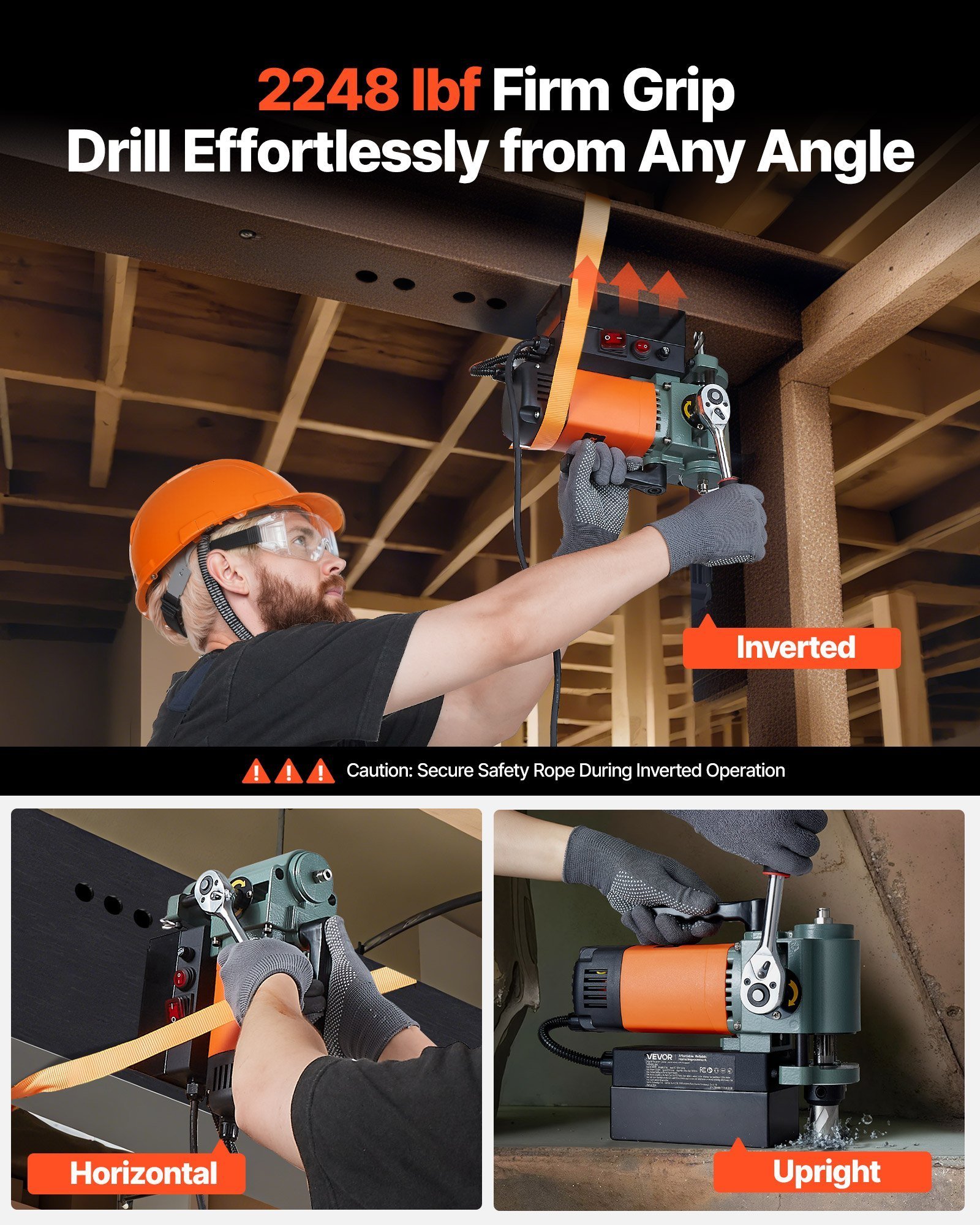Low Profile Magnetic Drill Press Mag Drill Press 1300 W 1.4 In Boring Dia - Image 5