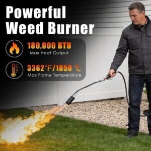 180,000 BTU Propane Weed Torch Heavy Duty Weed Burner Flame Weeder With 10FT Hose Piezo Ignition Adjustable Flame Control For Weeds Ice Snow Asphalt Fire Starting Propane Tank Not Included - Image 4