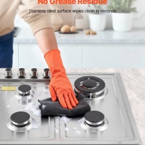 24 Inch Gas Cooktop 4 Burners Gas Stove Top, Max 27000BTU Built-in Stainless Steel Stove Top LPG/NG Convertible Dual Fuel Cooktop Stoves With Thermocouple Protection For Kitchen Apartment Rvs - Image 2