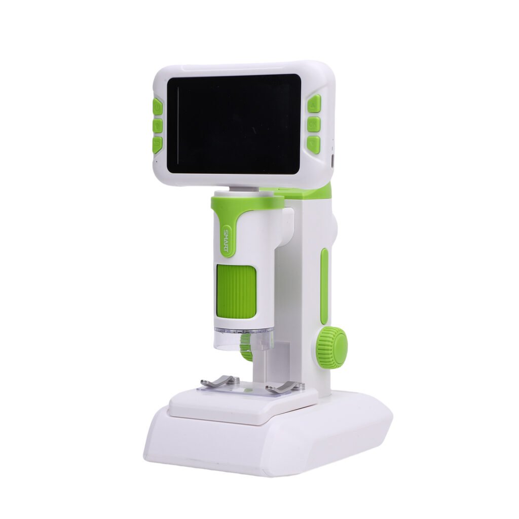 Kids Microscope 1600X Digital Microscope With 4 Inch 1080P Screen Handheld Portable Microscope For Children Educational Science Kit With Slides