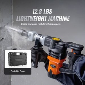 Demolition Jack Hammer Concrete Breaker 1400W Electric Hammer 2 Chisel Bit - Image 4