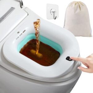 1Pc Foldable Postpartum Care Basin Sitz Toilet Seat Bidet Basin Battery Powered Toilet Bidet For Pregnant Postpartum Hemorrhoid Elderly Care 1400ML 47Oz - Image 3