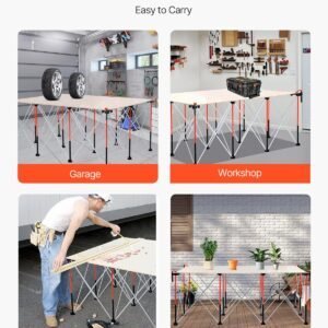 Portable Folding Workstand 6.12 X 4.14ft Collapsible Work Stand 4500lbs Capacity - Image 3