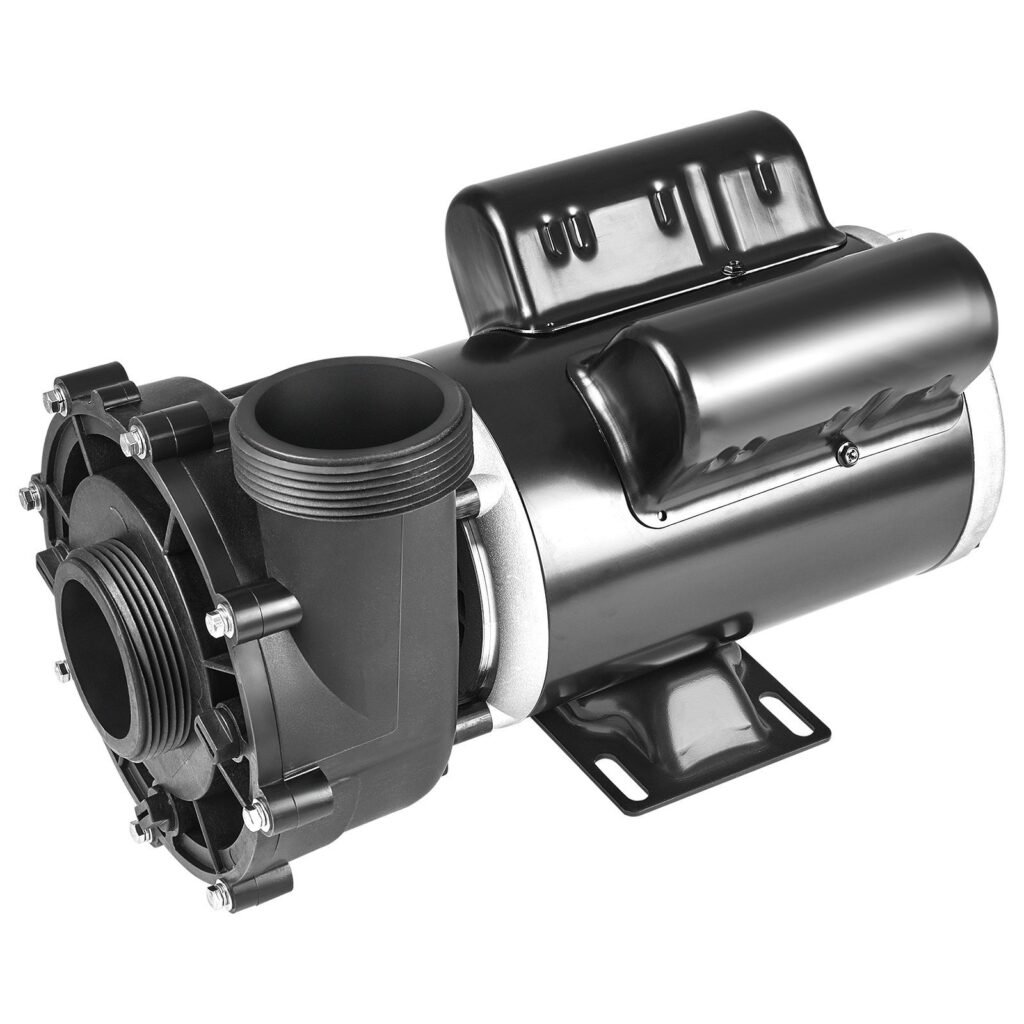 2 Speed SPA Pump, 48-Frame, AC 110-120V Hot Tub SPA Pump, 1.5HP/150GPM/42.65ft High Speed Or 0.46HP/70GPM/9.18ft Low Speed, 2' Port 90° Rotational Interface For Hot Tub, Tested To UL Standards