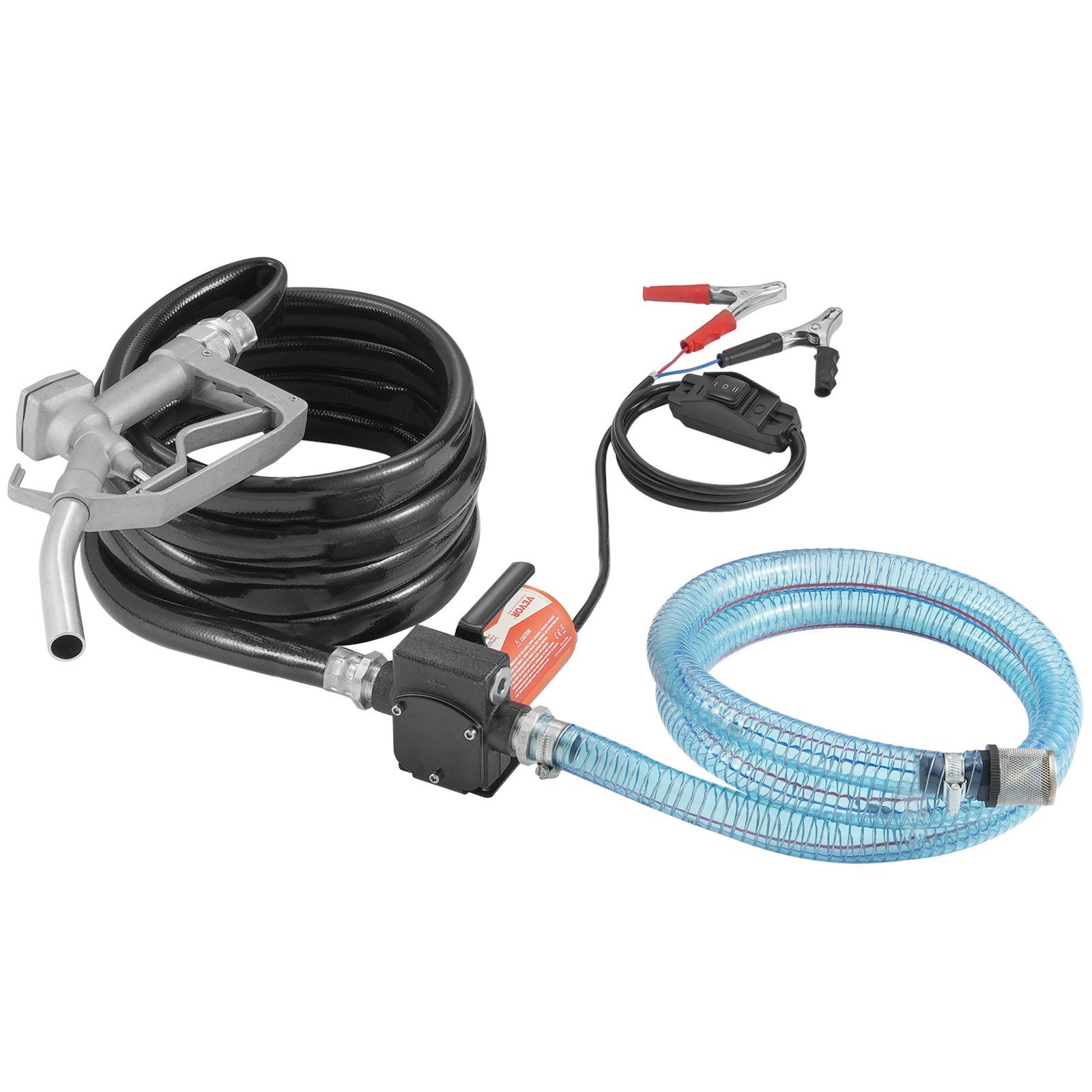 Fuel Transfer Pump 12V 5.3 GPM 1/10 HP Diesel Pump With Auto Fuel Nozzle - Image 1