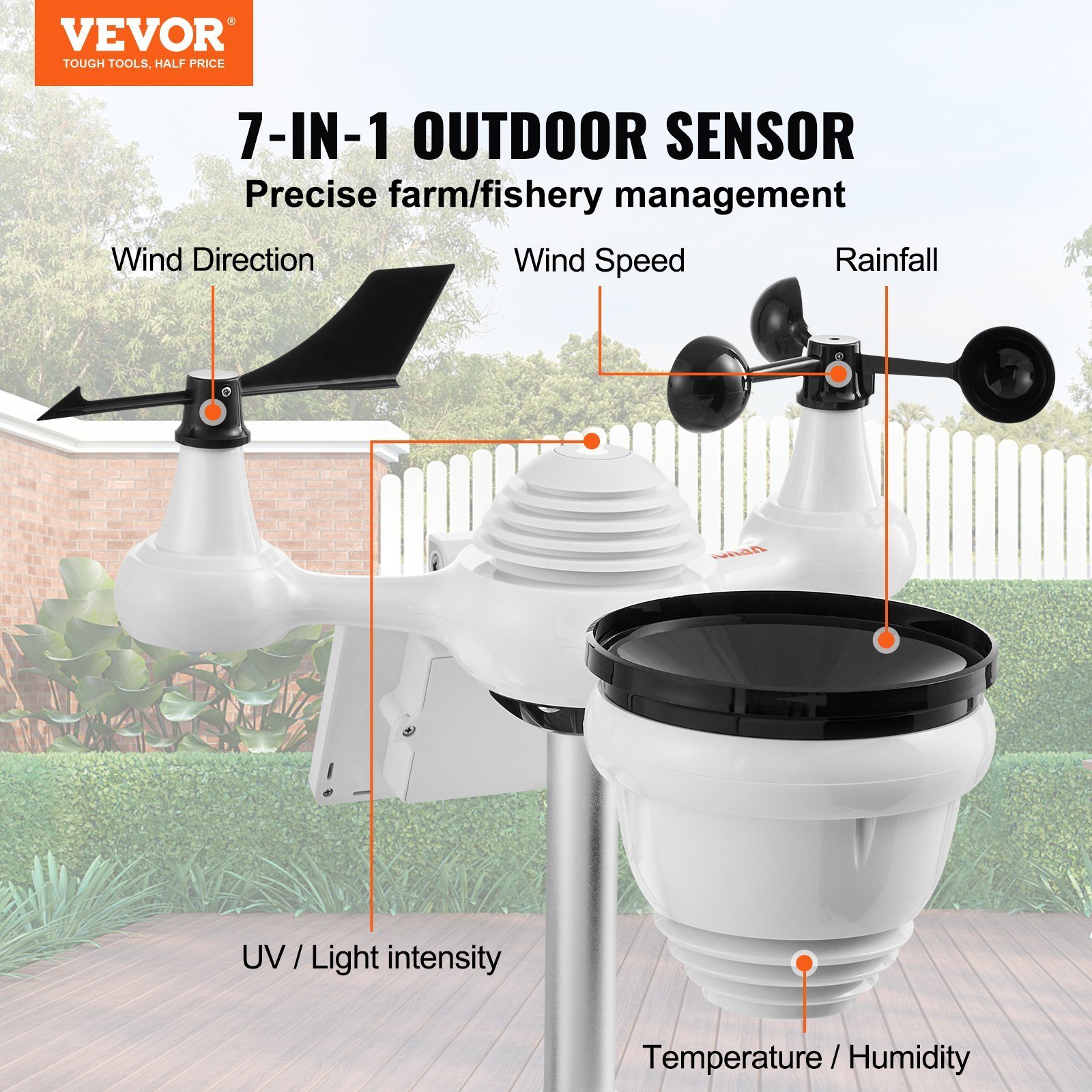 7-in-1 Wi-Fi Weather Station 7 In TFT Display Wireless Outdoor Sensor - Image 2
