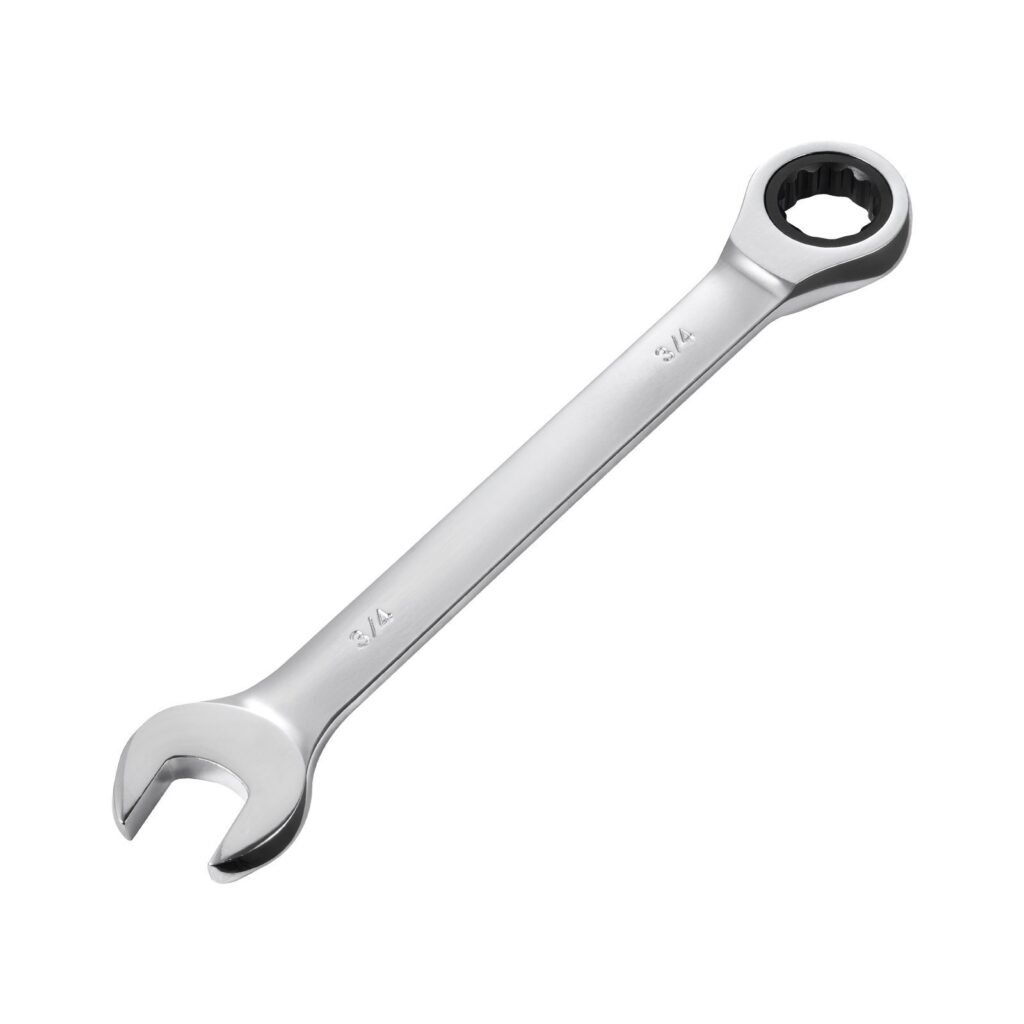 Combination Wrench Set, 26-Piece SAE And Metric, 72 Teeth, Cr-V Steel Ratcheting Wrench Set, With Rack Organizer, Open End, Clear Size Labels, For General Household, Automotive Repairs, Silver