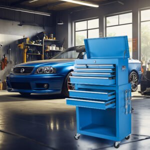 Tool Chest, 8-Drawer Rolling Tool Storage Cabinet With 2 In 1 Detachable Top Tool Box, Lockable Wheels, Metal Tool Cart For Garage - Image 6