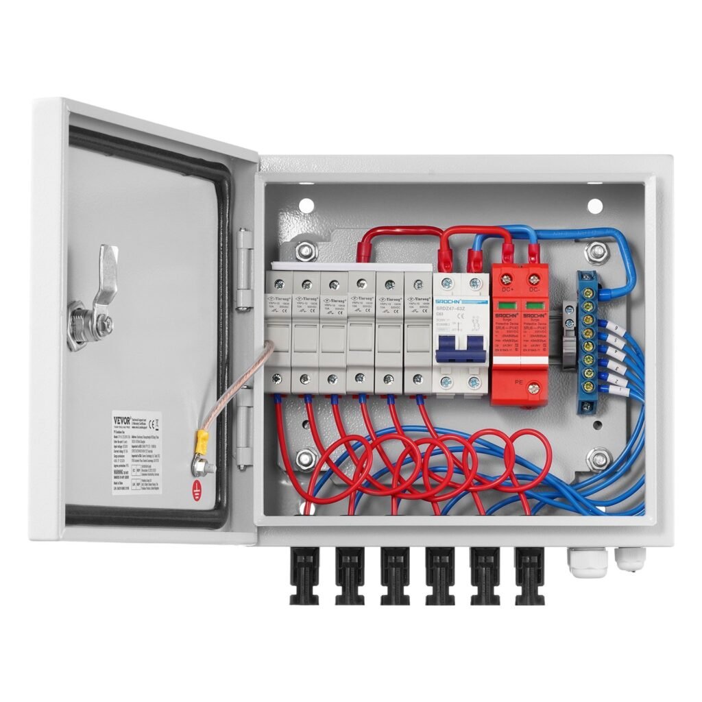 Solar PV Combiner Box 6 String 15A For Solar Panel System Steel Case IP65
