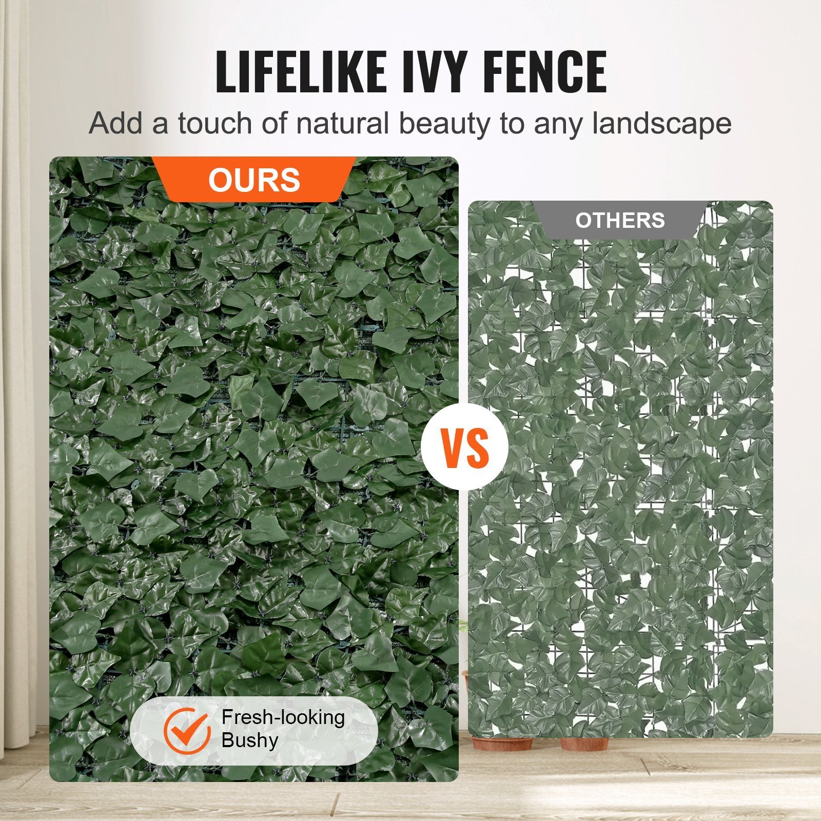 Ivy Privacy Fence, 59 X 158in Artificial Green Wall Screen, Greenery Ivy Fence W/ Mesh Cloth Backing And Strengthened Joint, Faux Hedges Vine Leaf Decoration For Outdoor Garden, Yard, Balcony - Image 2