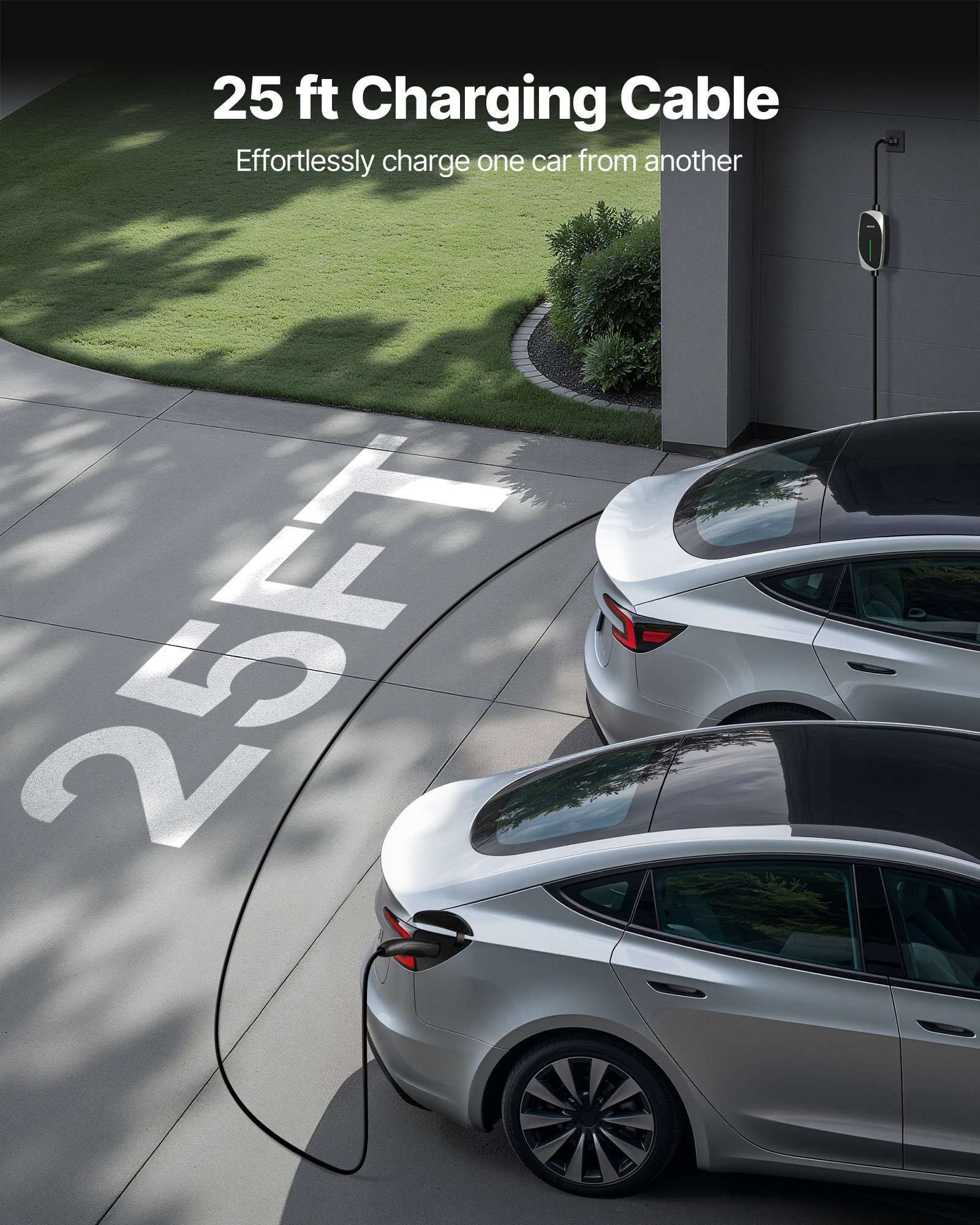 Level 1/2 Tesla Charger 16A Portable EV Charger 25 Ft Cable 120V-240V NEMA 6-20P - Image 3