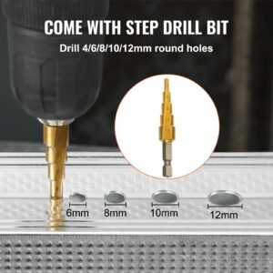 Double Head Sheet Metal Nibbler Cutter, 360 Degree Metal Nibbler Drill Attachment With Extra Punch And Die, Cutting Hole Accessory And Step Drill Bit, For Straight Curve And Circle Cutting - Image 4