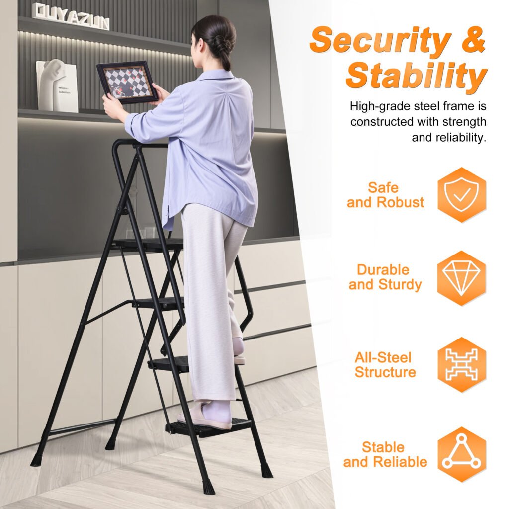Multi-Purpose Step Ladder With Sturdy Frame For Easy Storage