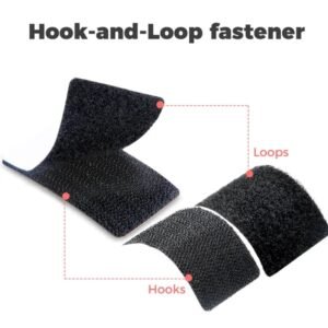 Carpet Anti-slip Sticker,40X60mm - 10 Pieces, Square Velcro Sticker, Black - Image 2