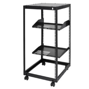 20U Open Frame Server Rack, 15''-40'' Adjustable Depth, Free Standing Or Wall Mount Network Server Rack, 4 Post AV Rack With Casters, Holds All Your Networking IT Equipment AV Gear Router Modem - Image 1