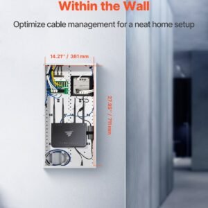 Structured Media Enclosure 28 In Recessed In-Wall TV Media Box With Cover - Image 2