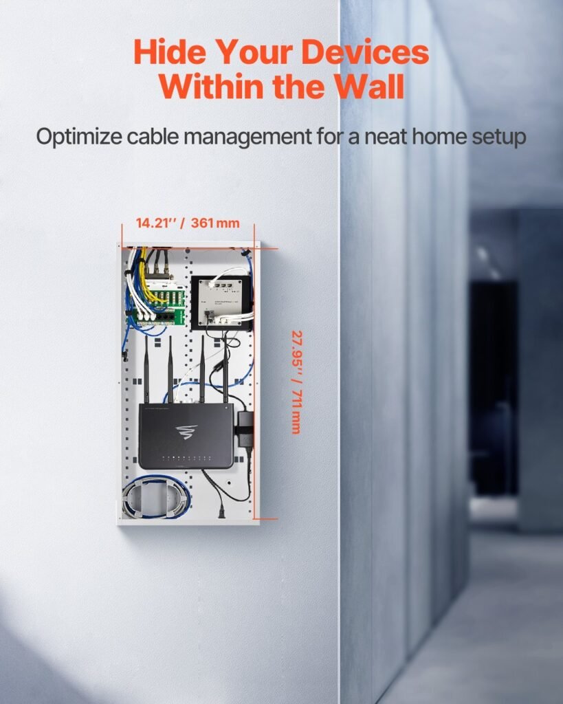 Structured Media Enclosure 28 In Recessed In-Wall TV Media Box With Cover