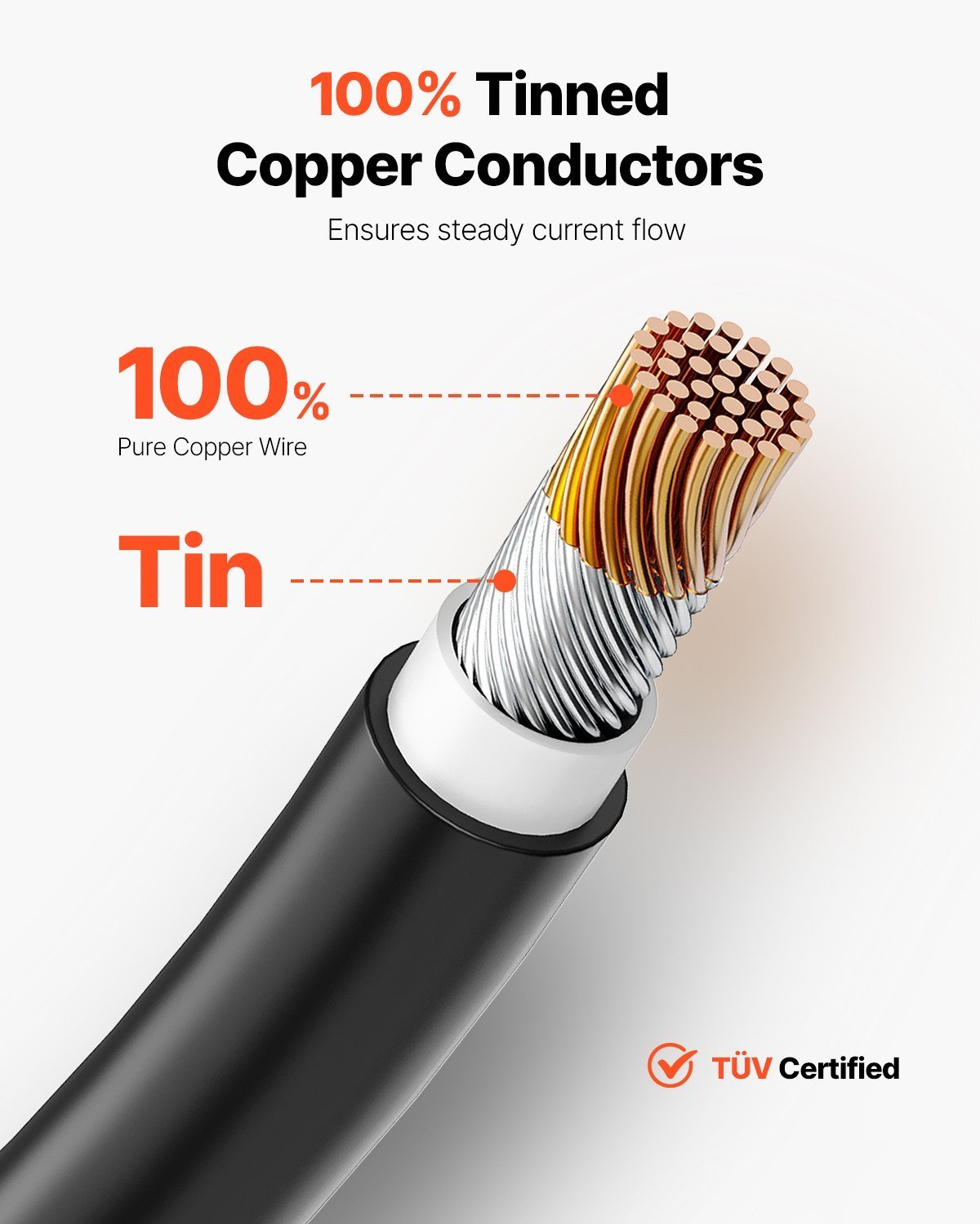 100FT Solar Panel Extension Cable 10AWG Waterproof PV 6mm² Cable Black - Image 5