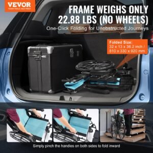 Wheelchair Aluminum Alloy Ultra-Lightweight 18-In Wide Seat 250lbs - Image 3