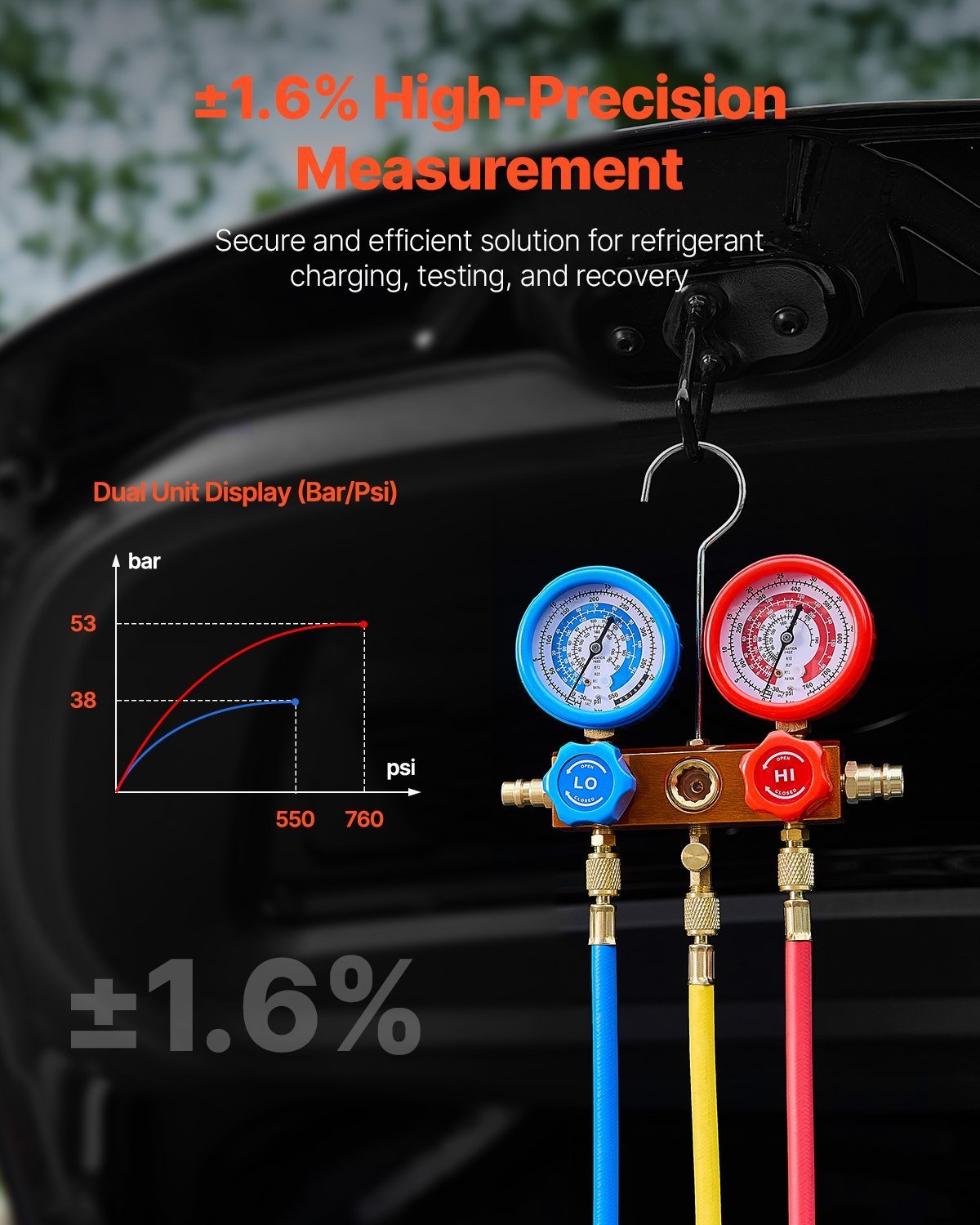 4.5 CFM HVAC Single Stage Rotary Vane Vacuum Pump And Manifold Gauge Kit - Image 2